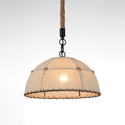Půlkulatý tvar 1 světla Závěsné lampy Vintage styl Průmyslový styl Žlutá tkanina a kovy Drop Light