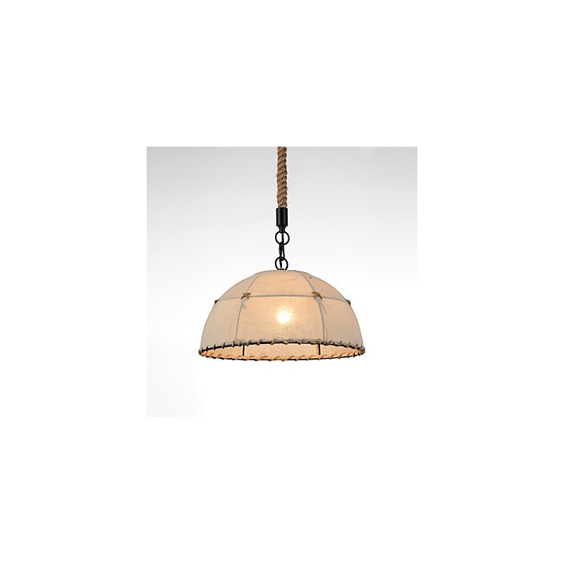 Půlkulatý tvar 1 světla Závěsné lampy Vintage styl Průmyslový styl Žlutá tkanina a kovy Drop Light