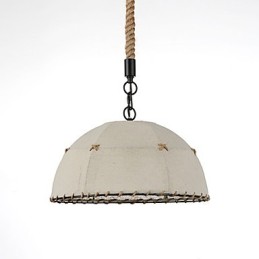 Půlkulatý tvar 1 světla Závěsné lampy Vintage styl Průmyslový styl Žlutá tkanina a kovy Drop Light