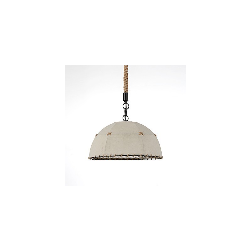 Půlkulatý tvar 1 světla Závěsné lampy Vintage styl Průmyslový styl Žlutá tkanina a kovy Drop Light