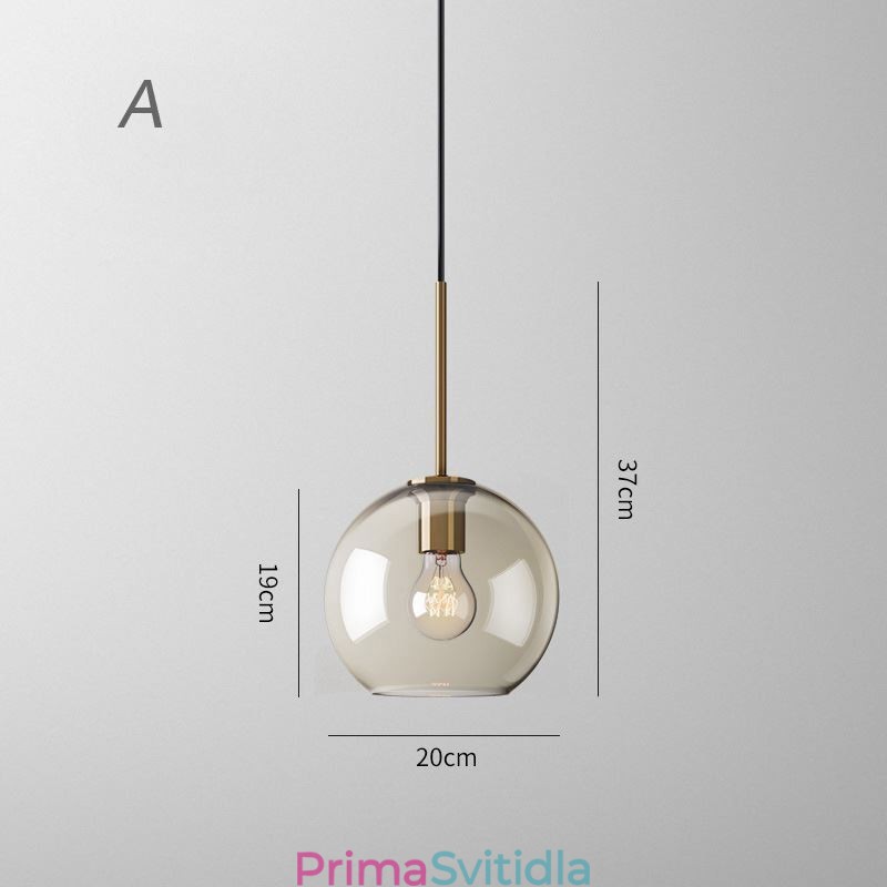 Skleněné závěsné světlo Minimalistické koňakové barevné dekorativní skleněné svítidlo
