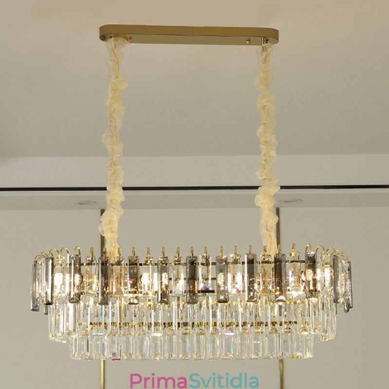 Obdélníkové závěsné svítidlo Crystal Stropní svítidlo