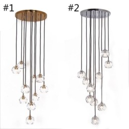 Mordern Crystal Fotbalový míč Tvar Stropní světlo Závěsná světla