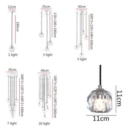 Mordern Crystal Fotbalový míč Tvar Stropní světlo Závěsná světla