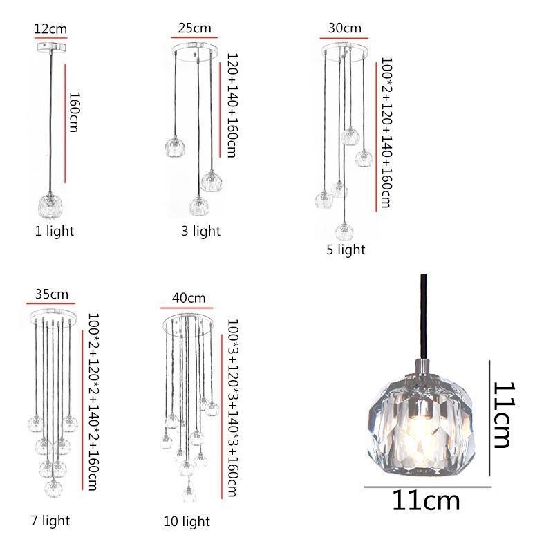 Mordern Crystal Fotbalový míč Tvar Stropní světlo Závěsná světla