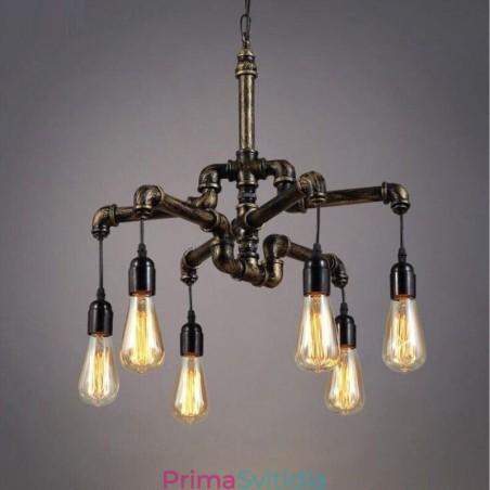 6 Light Retro Industrial Vintage Závěsný lustr na vodní dýmku ve venkovském rustikálním stylu 6 Light Retro Industrial Vintage Závěsný lustr na vodní dýmku ve venkovském rustikálním stylu