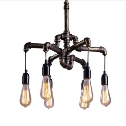 6 Light Retro Industrial Vintage Závěsný lustr na vodní dýmku ve venkovském rustikálním stylu