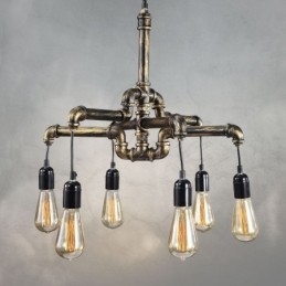 6 Light Retro Industrial Vintage Závěsný lustr na vodní dýmku ve venkovském rustikálním stylu