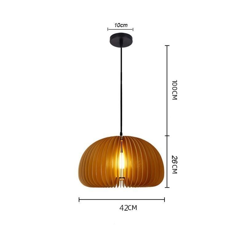 Závěsná lampa z lipového dřeva v retro stylu