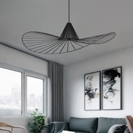 Železné závěsné světlo Jednoduchá lampa se slaměným kloboukem 1 světlo