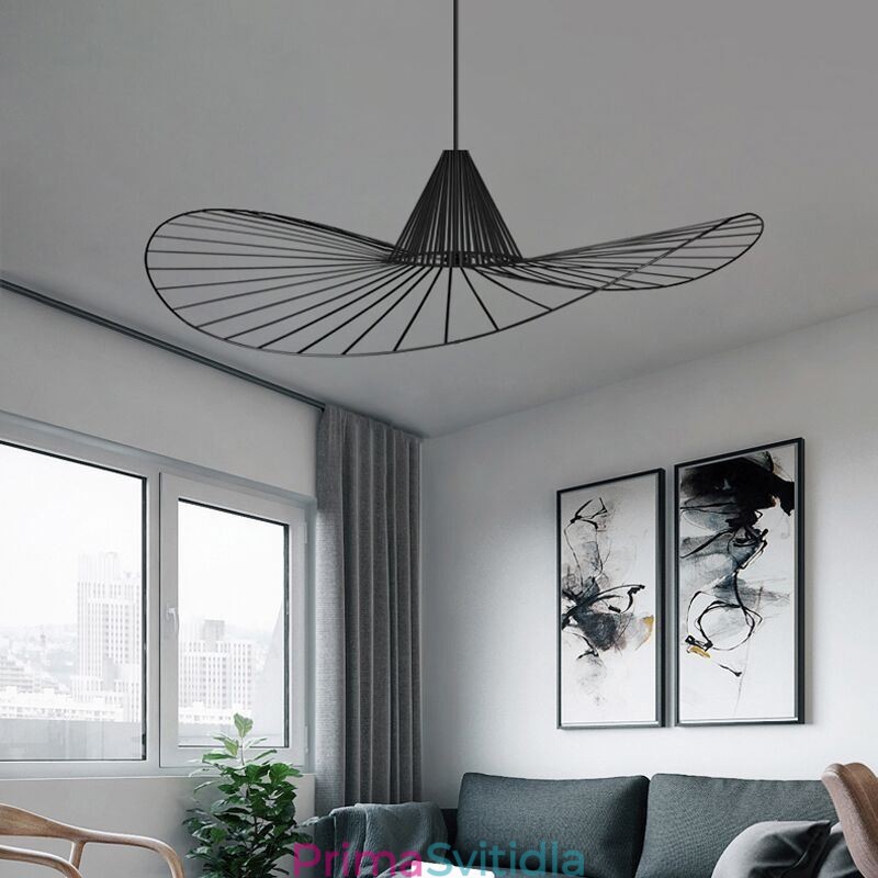 Železné závěsné světlo Jednoduchá lampa se slaměným kloboukem 1 světlo