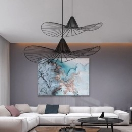 Železné závěsné světlo Jednoduchá lampa se slaměným kloboukem 1 světlo