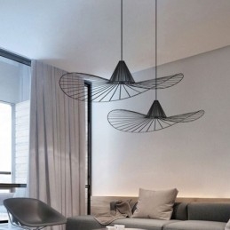 Železné závěsné světlo Jednoduchá lampa se slaměným kloboukem 1 světlo