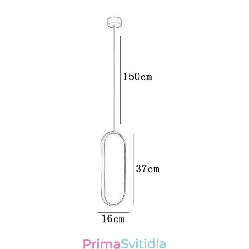 Oválné závěsné akrylové dekorativní svítidlo