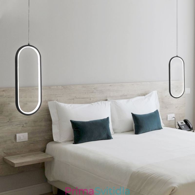 Oválné závěsné akrylové dekorativní svítidlo