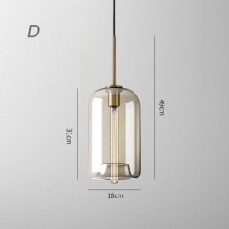 Skleněné závěsné světlo Minimalistické koňakové barevné dekorativní skleněné svítidlo