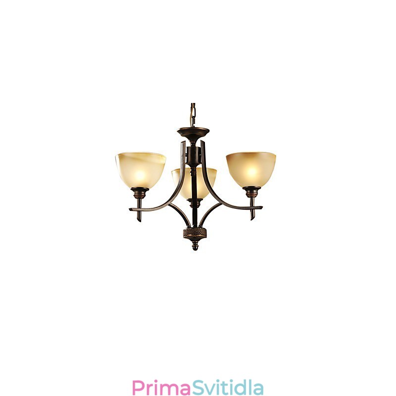 Elegantní lustr se 3 světly v teplém světle