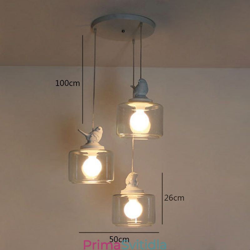 Retro styl skleněné závěsné světlo Little Bird dekorativní osvětlení