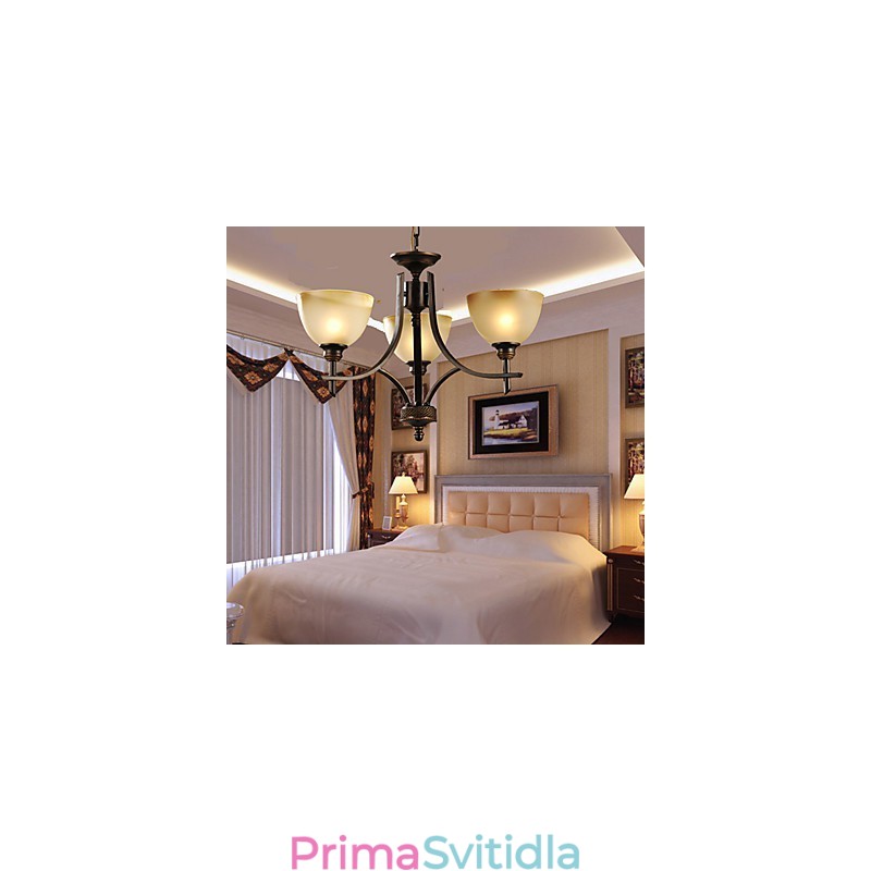 Elegantní lustr se 3 světly v teplém světle