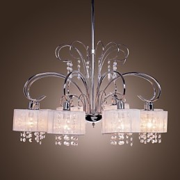 Moderní moderní křišťálový chromový kovový lustr