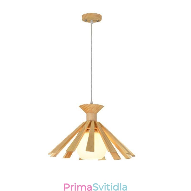 Jednoduché dřevěné závěsné svítidlo
