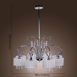 Moderní moderní křišťálový chromový kovový lustr