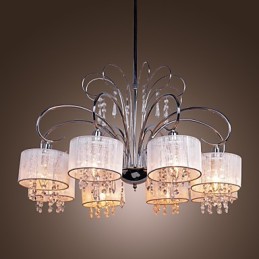 Moderní moderní křišťálový chromový kovový lustr