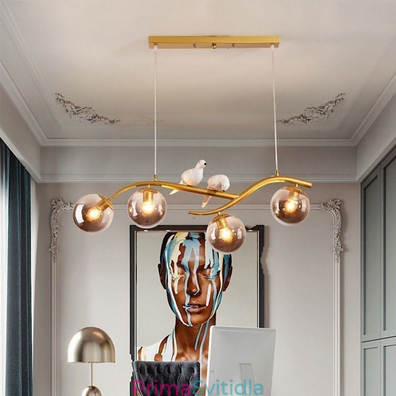 Moderní minimalistické pobočkové závěsné svítidlo se 4 lampami dekorativní světlo