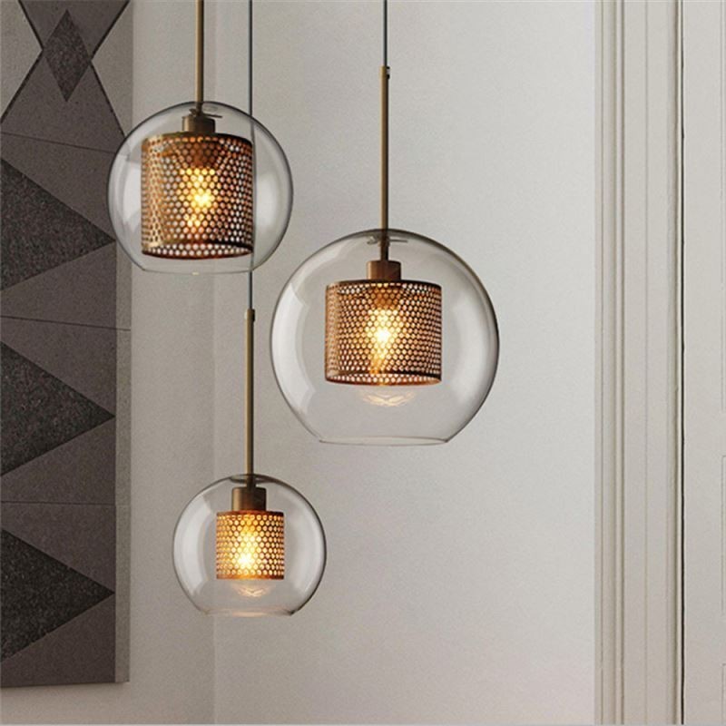 Minimalistické závěsné svítidlo Glass Cluster 3 Světelný stropní světelný ostrov