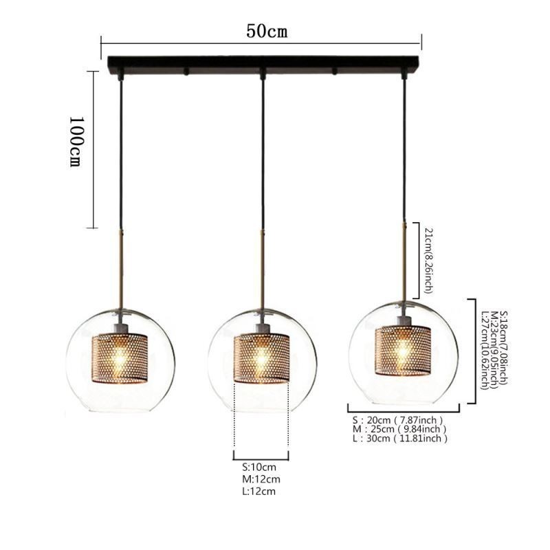 Minimalistické závěsné svítidlo Glass Cluster 3 Světelný stropní světelný ostrov