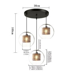 Minimalistické závěsné svítidlo Glass Cluster 3 Světelný stropní světelný ostrov