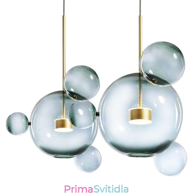 Závěsné světlo Skleněná bublina Stropní světlo s přechodem zelená lampa