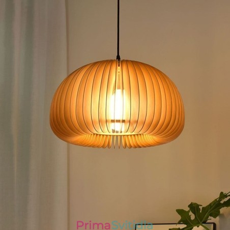 Závěsná lampa z lipového dřeva v retro stylu Závěsná lampa z lipového dřeva v retro stylu