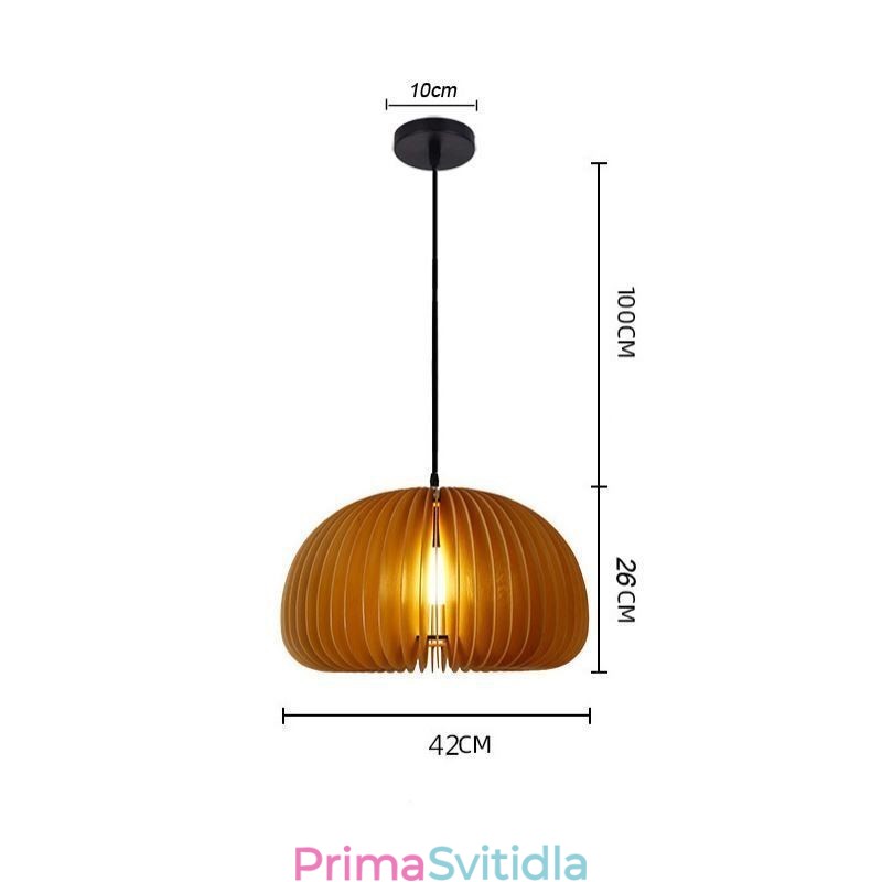 Závěsná lampa z lipového dřeva v retro stylu