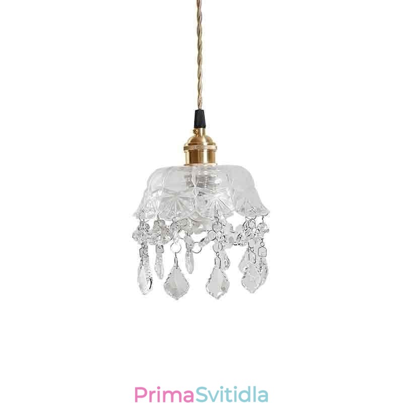 Elegantní skleněné závěsné svítidlo Mini závěsné svítidlo s jednou hlavou