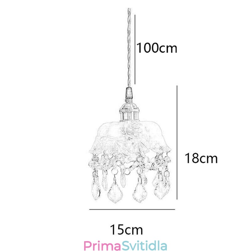 Elegantní skleněné závěsné svítidlo Mini závěsné svítidlo s jednou hlavou