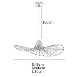 Železné závěsné světlo Jednoduchá lampa se slaměným kloboukem 1 světlo
