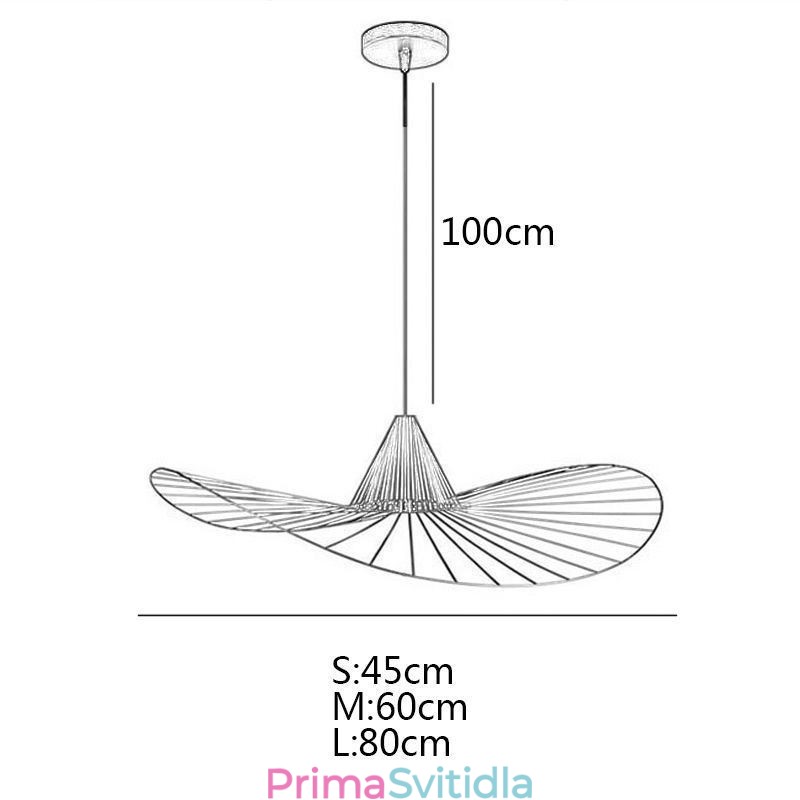 Železné závěsné světlo Jednoduchá lampa se slaměným kloboukem 1 světlo