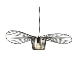 Železná závěsná lampa se slaměným kloboukem 1 světlo