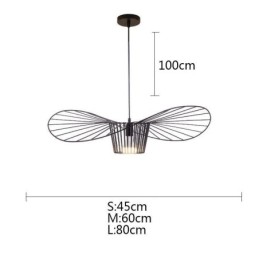 Železná závěsná lampa se slaměným kloboukem 1 světlo