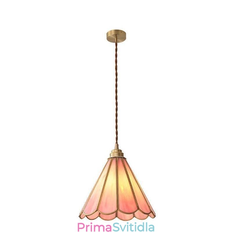 Japonský styl skleněné závěsné světlo Retro Petal svítidlo