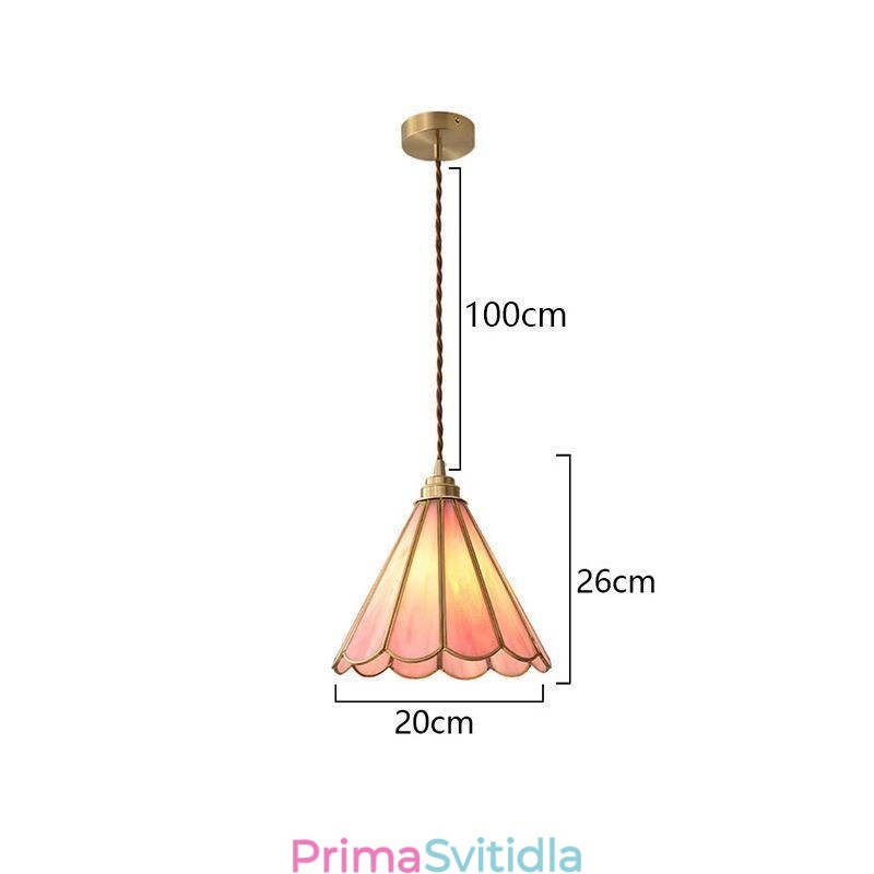 Japonský styl skleněné závěsné světlo Retro Petal svítidlo