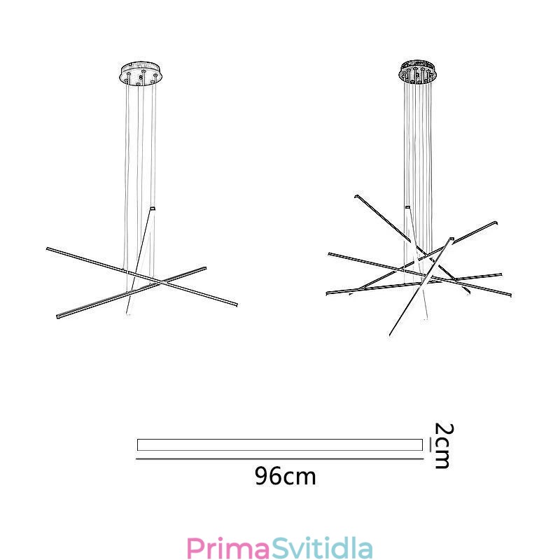 Lineární závěsné závěsné svítidlo dekorativní svítidlo