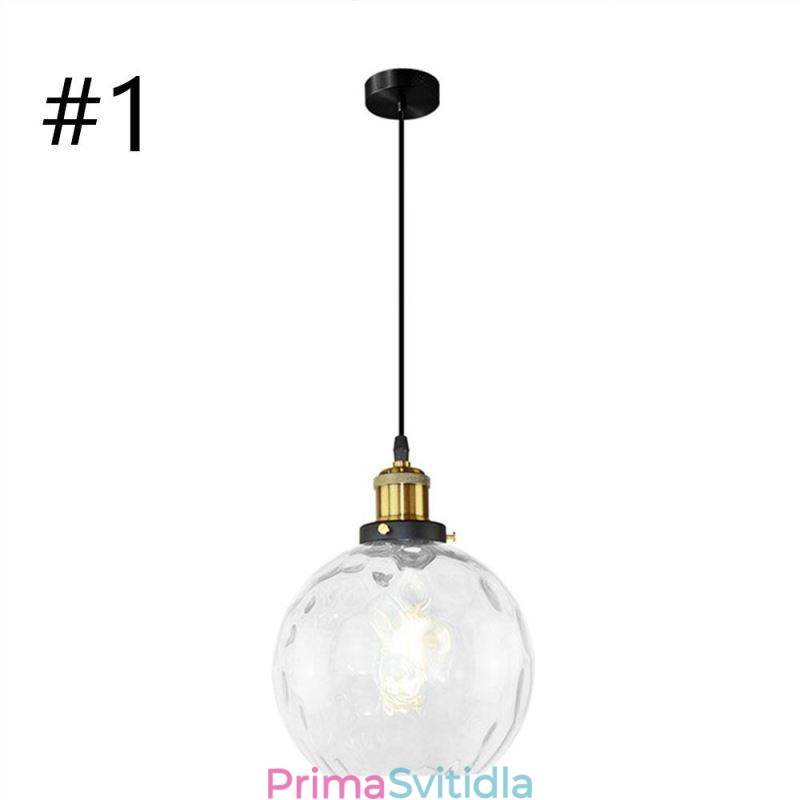 Současná skleněná závěsná lampa s kulatým vzorem vody Skleněná závěsná lampa