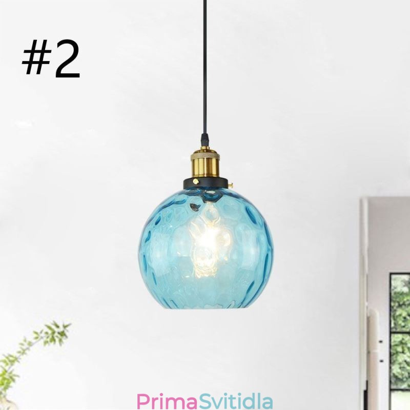Současná skleněná závěsná lampa s kulatým vzorem vody Skleněná závěsná lampa