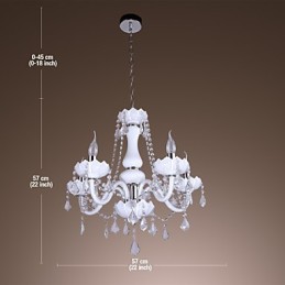 Elegantní křišťálový lustr s 5 světly v bílé barvě