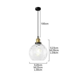Současná skleněná závěsná lampa s kulatým vzorem vody Skleněná závěsná lampa