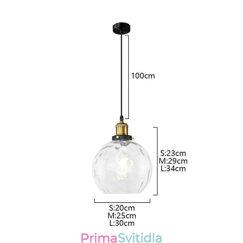 Současná skleněná závěsná lampa s kulatým vzorem vody Skleněná závěsná lampa