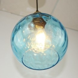 Současná skleněná závěsná lampa s kulatým vzorem vody Skleněná závěsná lampa