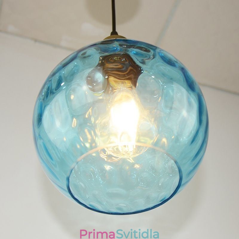 Současná skleněná závěsná lampa s kulatým vzorem vody Skleněná závěsná lampa
